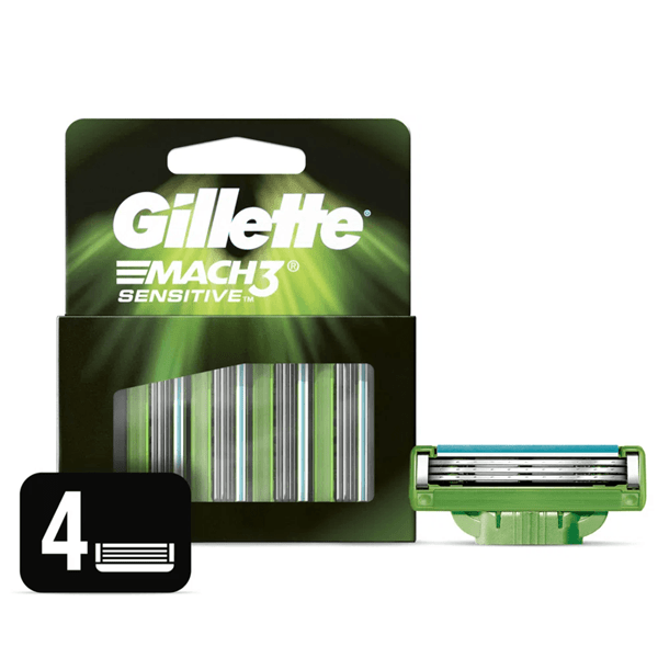Gillette Cartuchos Para Afeitar 3 mach Sensitive (4 Unidades)