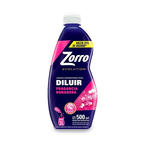 Detergente Liquido Para Diluir Evolucion x 500 ml Zorro #1