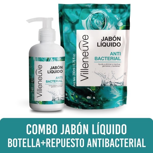 Combo Jabón Líquido Antibacterial + Repuesto  villeneuve #1