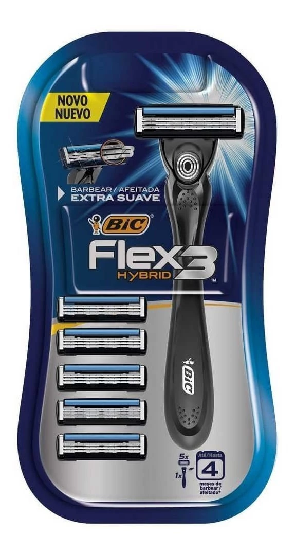 Bic 3 flex Hybrid Maquina de Afeitar + 5 Repuestos alt