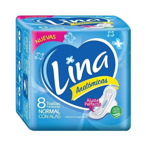 Toalla Femenina Lina Anatómica Con Alas X 8 Uni #1