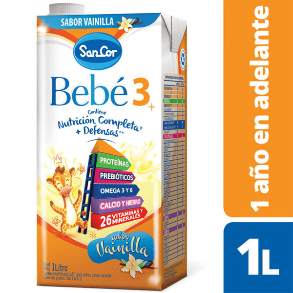 Leche Infantil Sancor Bebé 3+ Liquida Sabor Vainilla 1 l #1