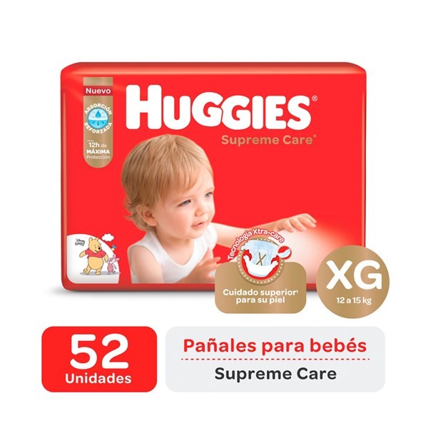 Pañales Huggies Talle Xg Supreme Care Ahorropack 52 Uni #1