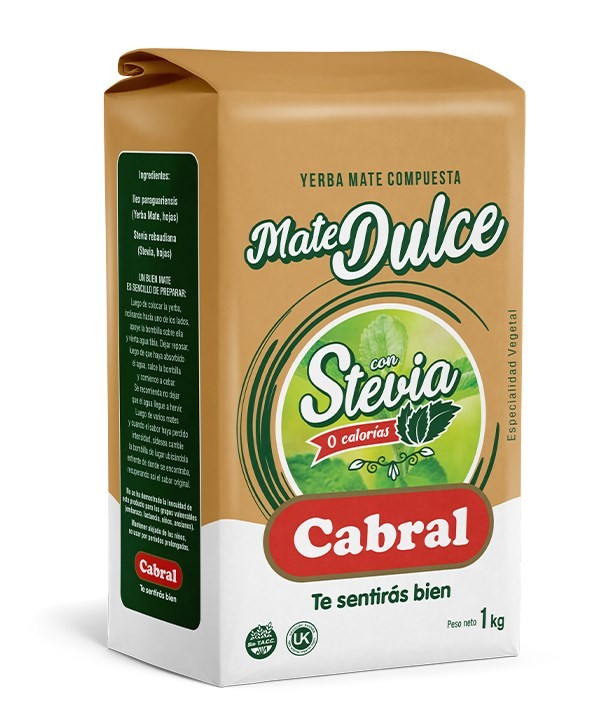 Yerba Mate Cabral Compuesta endulzada con hojas de stevia. | 1 kg #1