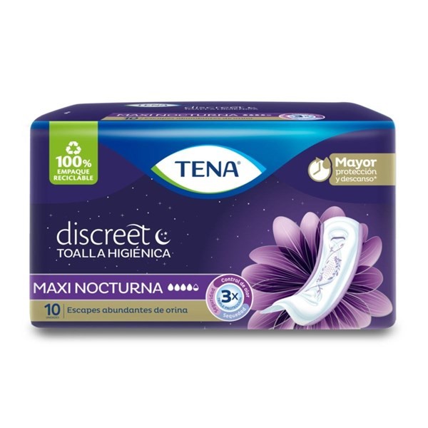Tena Toalla Maxi Night Discreet (10 Unidades) #1