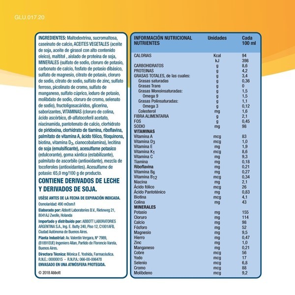 Glucerna Suplemento Nutricionalvainilla en Lata 400 gr alt