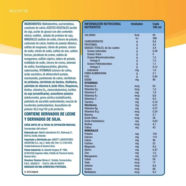 Glucerna Suplemento Nutricional Vainilla en Lata 400 gr alt