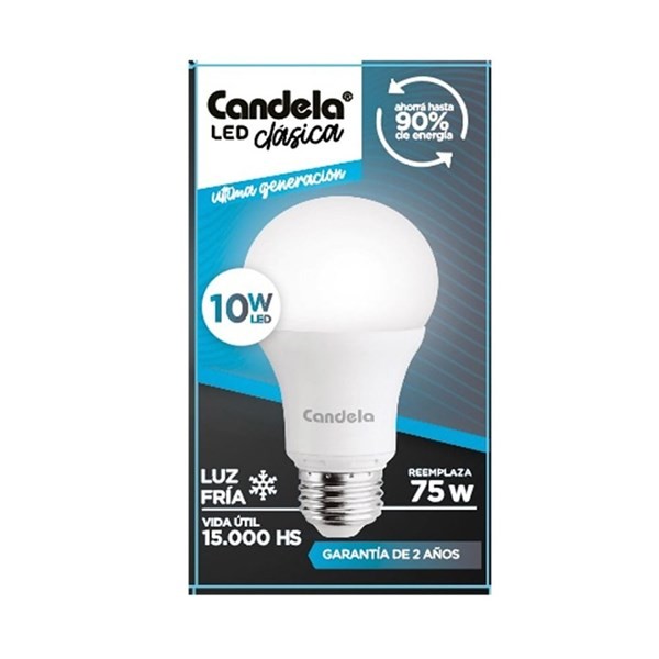 Lampara Led Bulbo E27 10W Fria Candela