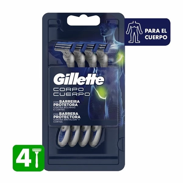 Gillette Maquina Desechable Corpo Cuerpo (4 Unidades)
