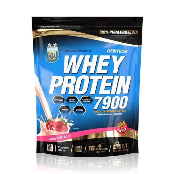 Whey Protein 1000 gr Gentech Sabor Frutilla #1