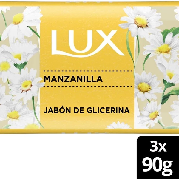 Lux Jabón de Glicerina en Barra Camomila 90 gr (3 Unidades)