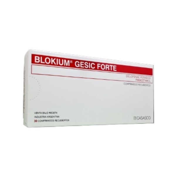 Casasco Blokium Gesic Forte Diclofenac Potásico + Paracetamol 50 / 500 Mg x 30 Comp #1