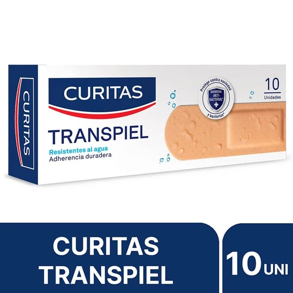 Curitas Apósitos Adhesivos Transpiel Resistentes Al Agua (24 Cajas de 10 Unid)