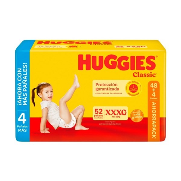 Huggies Pañal Classic Ahorro Talle Xxxg (52 Unidades)