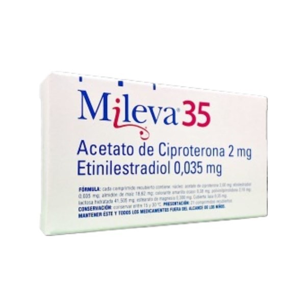 Elea Mileva 35 Ciproterona+Etinilestradiol x 21 Comp Recubiertos