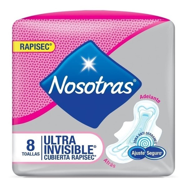 Nosotras Toallitas Higiénicas Rapisec Ultrainvisible X 8 U | Unico #1