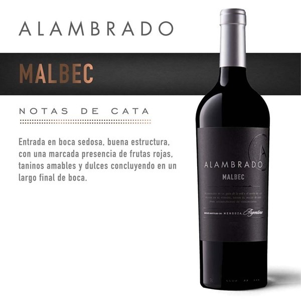 Vino Alambrado Malbec x 750 cc alt