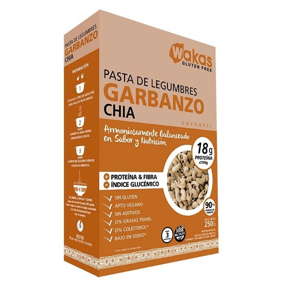 Pastas Con Legumbres Wakas Garbanzo Con Chia 250 Gr
