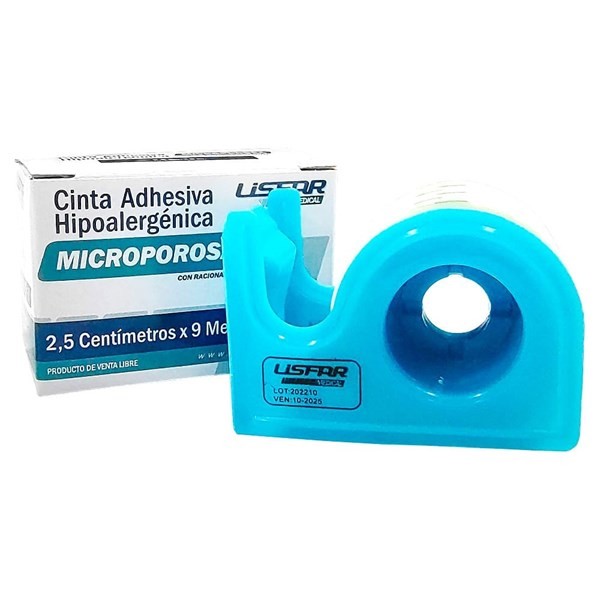 Tela Adhesiva 2.5Cm x 9 m Micropore Lisfar con Racionador Estuche #1