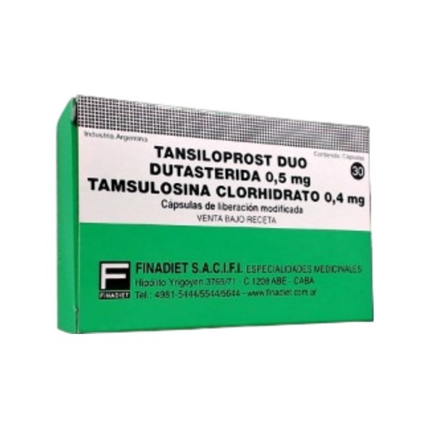 Finadiet Tansiloprost Duo Dutasterida + Tamsulosina Clorhidrato 0,5 Mg x 30 Cáps #1