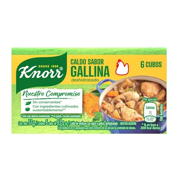 Caldo De Gallina Knorr Caja Estuche X 6 Uni alt