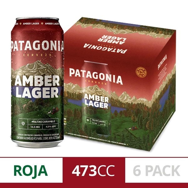 Cerveza Roja Patagonia Amber Lager 473 Ml Lata Pack X 6 U #1