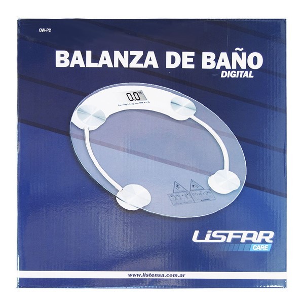 Lisfar Balanza Digital de Vidrio Templado 180 kg