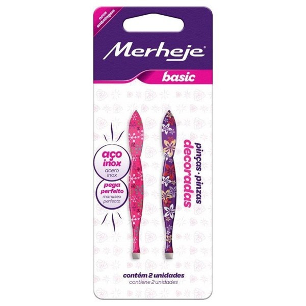 Merheje Pinza Depilatoria Basic Decorada - en Acero Inoxidable- (2 U) alt