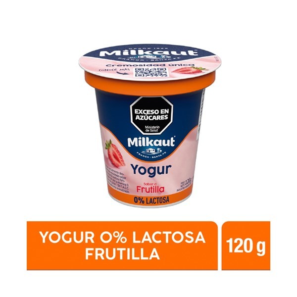 Yogur Entero Milkaut De Frutilla 0 Lact En Pote 120 G. #1