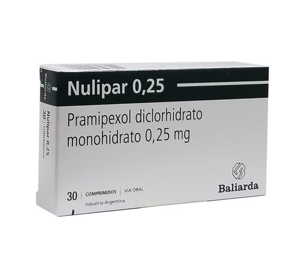 Nulipar 0.25 Mg | 30 Comprimidos | Pramipexol #1