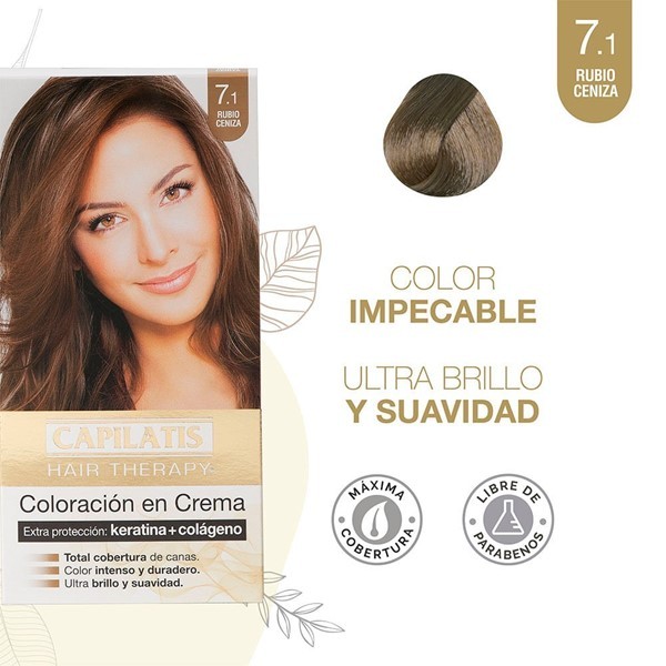 Capilatis Kit Coloración en Crema Rubio Ceniza N°7.1 alt