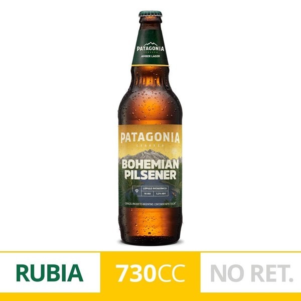 Cerveza Rubia Patagonia Bohemian Pilsener 730 ml Botella Descartable #1
