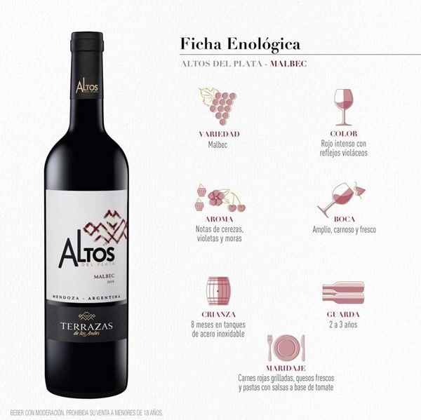 Terrazas Vino Tinto Altos Del Plata Malbec 750 Cc alt