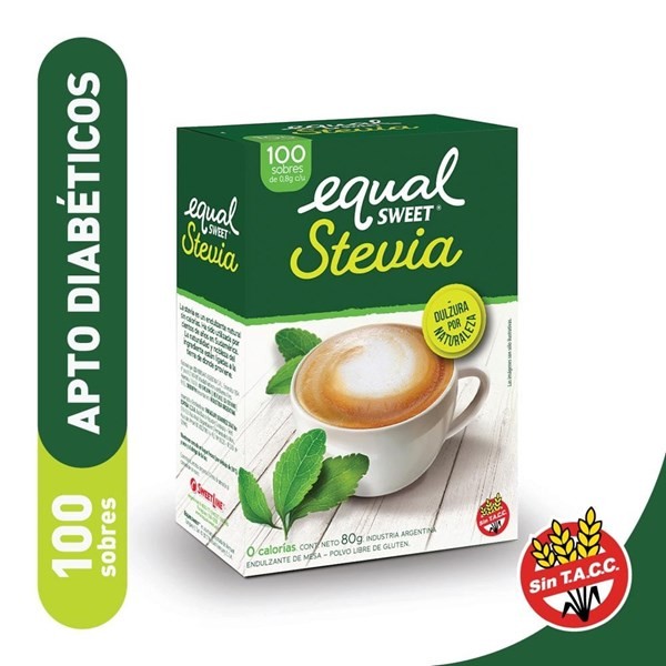 Edulcorante Equalsweet Stevia 100 Sobres 80 g #1
