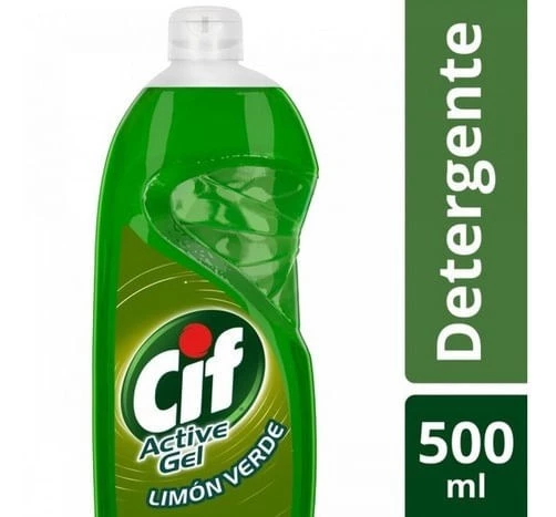Cif Active Detergente Lavavajilla Gel Limón Verde x 500 ml