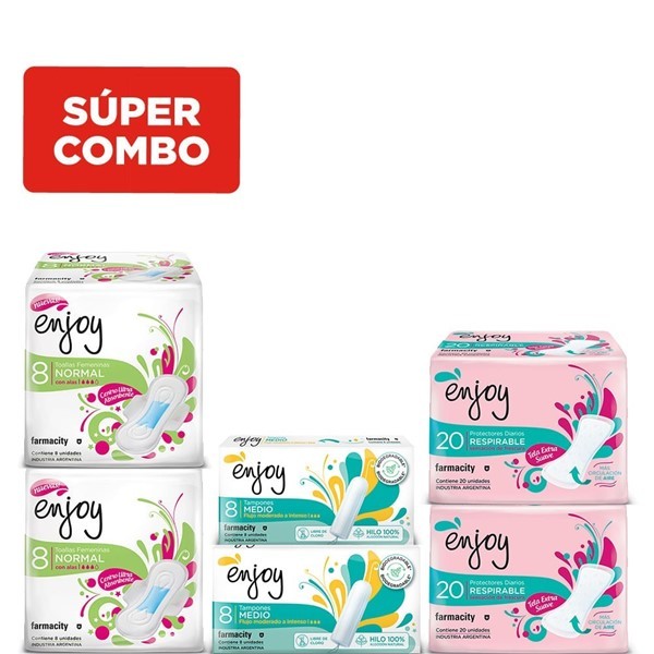 Combo Enjoy Tampón, Toallas Femeninas Y Protectores Diario #1