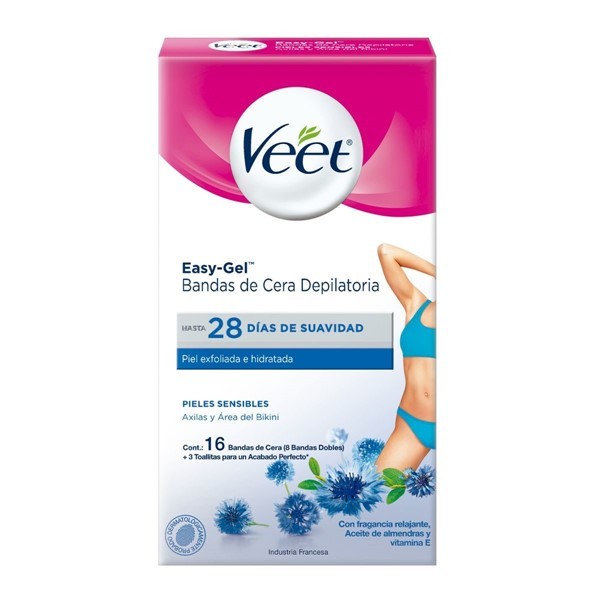 Veet Bandas Depilatorias Axila Y Bikini Piel Sensible (16 Unidades) #1