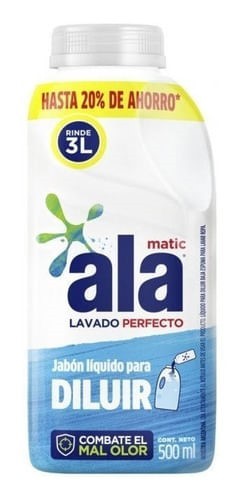 Ala Matic Jabón Líquido Combate Mal Olor Para Diluir 500 ml alt