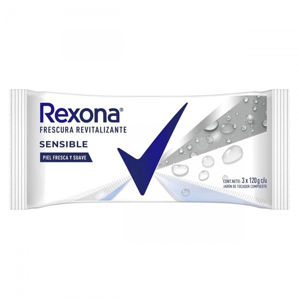 Rexona Jabon en Pastilla Sensible 120 g x 3u alt