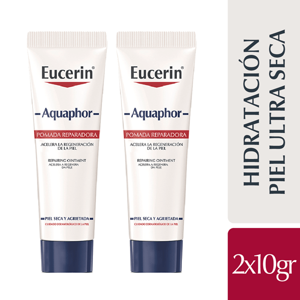 Eucerin Pomada Reparadora Aquaphor Para Piel Seca 2X10 ml