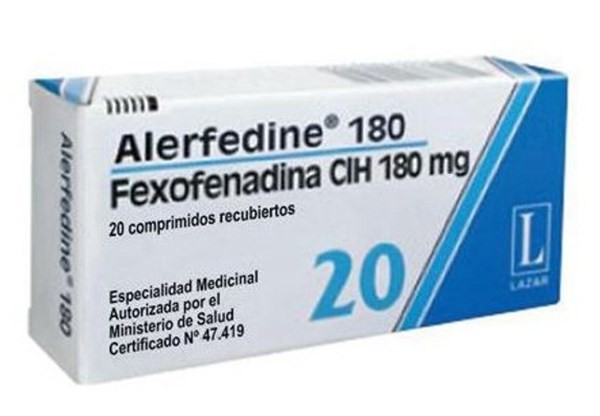 Alerfedine 180 Mg | 20 comprimidos | Fexofenadina