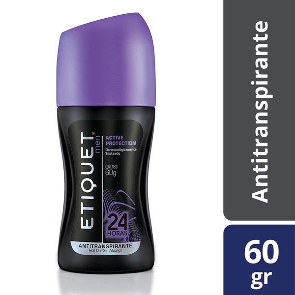 Etiquet Rollon Active 24 Horas de Proteccion For Men 60 gr