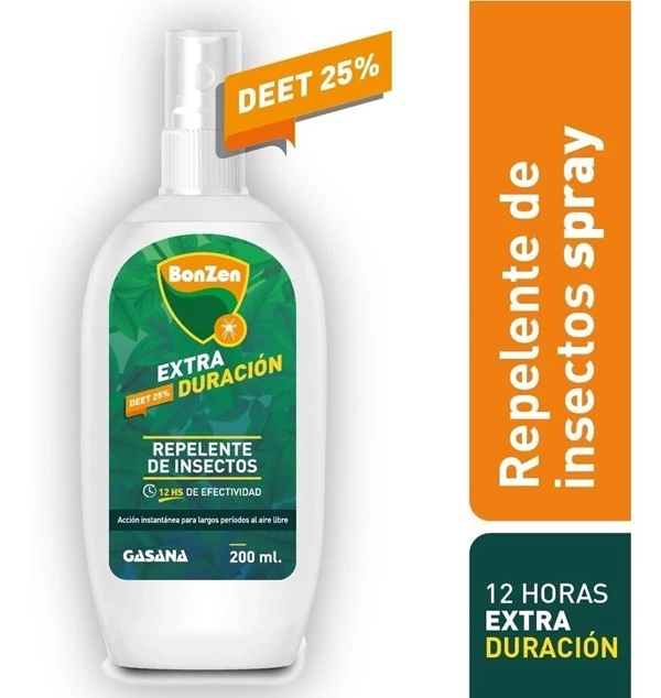 Bonzen Repelente Deet 25% 12 Horas de Duración Spray 200 ml