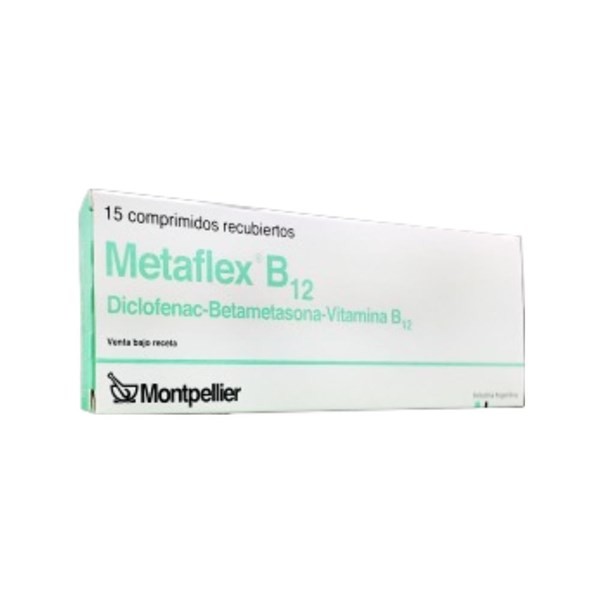 Montpellier Metaflex B12 Diclofenac + Betametasona + Asoc. x 15 Comp Recubiertos #1