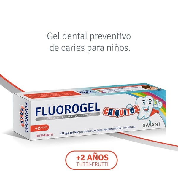 Fluorogel Gel Dental Con Fluor Chiquitos Tutti Frutti Por 60 gr. alt