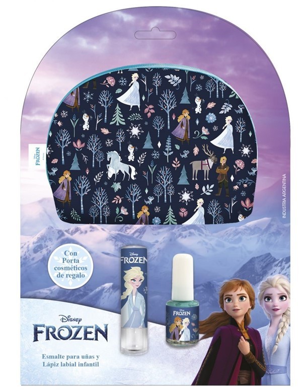 Disney Set Princesa Frozen Ii (Portacosmtico + Esmalte + Labial) #1