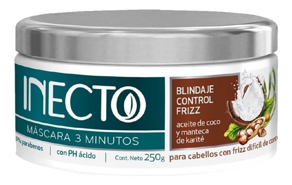 Inecto Mascara de Tratamiento 3 minutos Blindaje Control Frizz 250 g #1