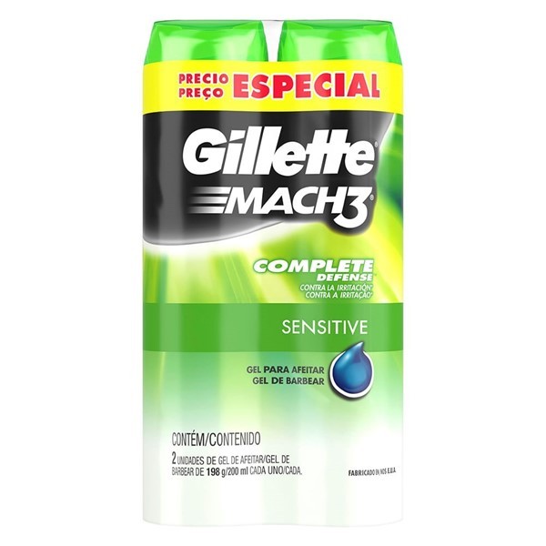 Gillette Gel De Afeitar Mach3 Sensitive 198 Gr Pack 2 Un #1
