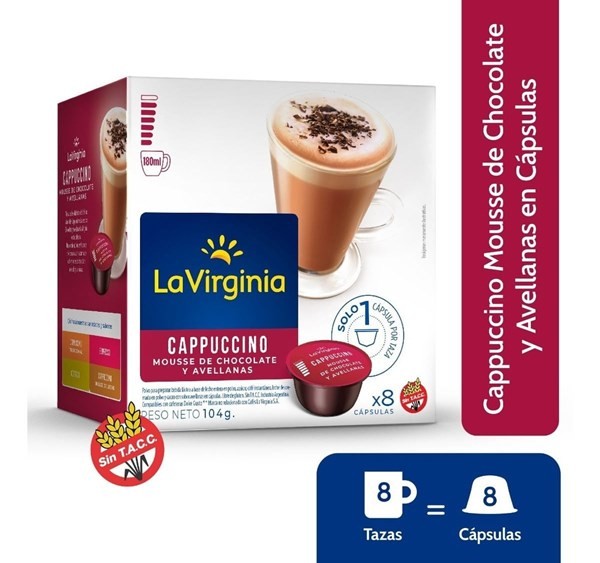 Cafe En Capsulas Cappuccino Mousse Avellanas x 8