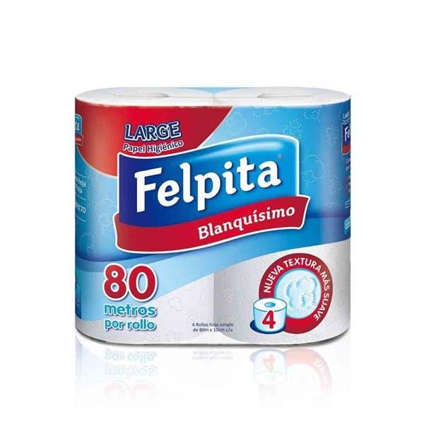 Papel Higienico Felpita Hoja Simple 4x80 alt